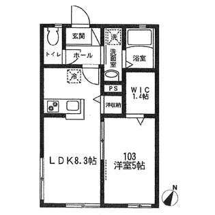EHARA GARDEN 江原ガーデン【103号室号室】の間取り