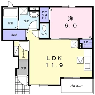 東京KSニューレジデンス【1階】の間取り