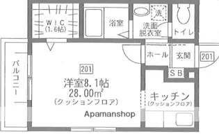 ドムスMAEDA【201号室】の間取り