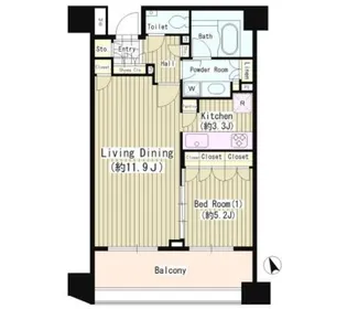 クオリア恵比寿パークフロント【7階】の間取り