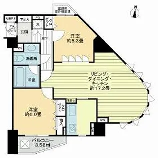 ライオンズガーデン初台【3階】の間取り