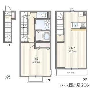 ミハス西ヶ原【2階】の間取り