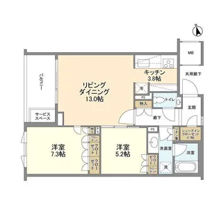 ザ・パークハウス広尾羽澤【4階】の間取り