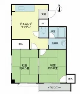 北町コーポ3号棟【2階】の間取り