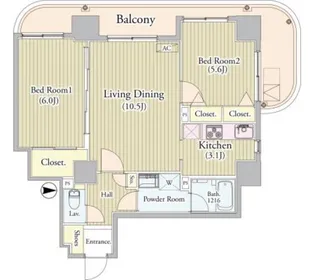 センテニアルタワー【15階】の間取り