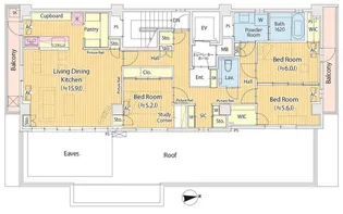 COURT HATSUDAI【4階】の間取り