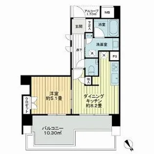 レジデンシャル鷺ノ宮【3階】の間取り