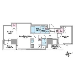 コンフォリア東新宿ステーションフロント【4階】の間取り
