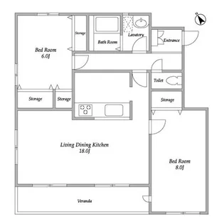 カーム・ヴィラΑ【1階】の間取り