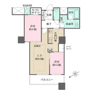 ザ・パークハウス西新宿タワー60【45階】の間取り