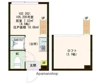 ハーモニーテラス上落合【1階】の間取り