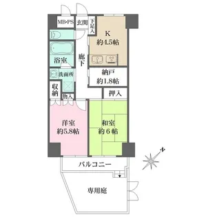 藤和シティホームズ新宿余丁町【1階】の間取り