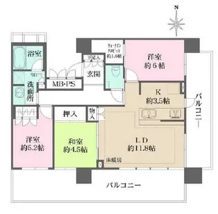 ザ・パークハウス中野タワー【21階】の間取り