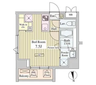 SKーONE市ヶ谷【11階】の間取り