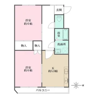 サニーハイツ【1階】の間取り