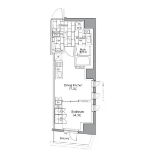 ザ・パークハビオ新宿【7階】の間取り