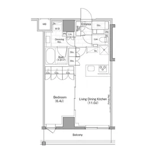 ザ・パークハビオ早稲田【4階】の間取り