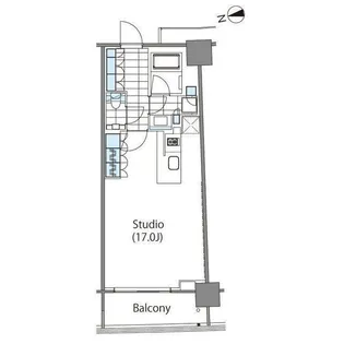 コンフォリア新宿イーストサイドタワー【14階】の間取り