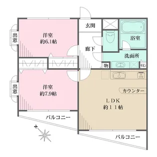 エスポワール中野坂上【2階】の間取り