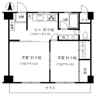 ベルコート四谷【1階】の間取り