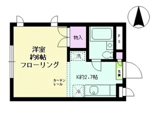 WEST WING 弦巻【1階】の間取り