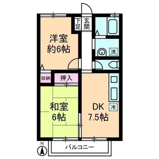 グレイシス王子B棟【1階】の間取り