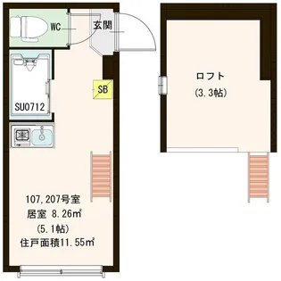 STAGE大和町Ⅱ【2階】の間取り