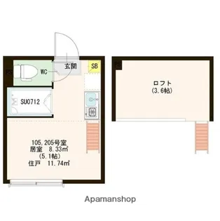 YUZHOUSE【105号室号室】の間取り