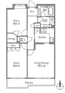 カスタリア参宮橋【2階】の間取り