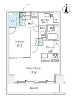 ラティエラ練馬【9階】の間取り