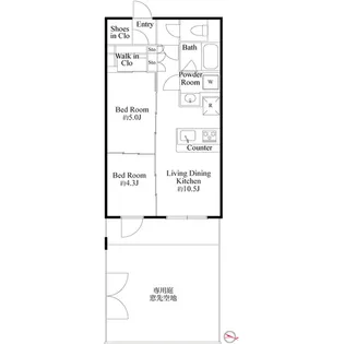 ラ・ミアカーサ東中野【1階】の間取り