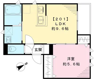 ルミエール本町【201号室号室】の間取り