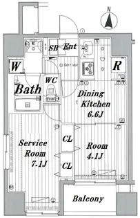 メイクスデザイン新宿【707号室号室】の間取り
