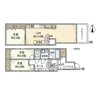 東京都杉並区高円寺南5丁目【一戸建】の間取り