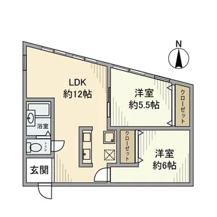 フラット代田橋【2階】の間取り