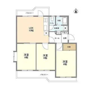 市ヶ谷加賀町アパートF棟【5階】の間取り