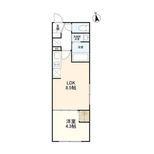 ウェルスクエアイズム中野坂上【4階】の間取り