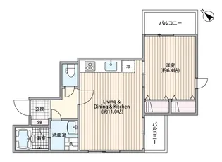 モンヴェルジェ駒沢【1階】の間取り