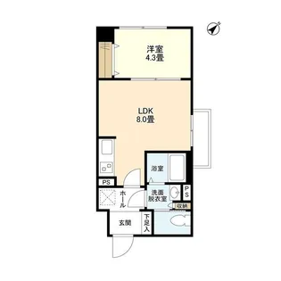 ウェルスクエアイズム巣鴨【4階】の間取り