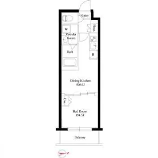 ハーモニーレジデンス新宿四谷【1階】の間取り