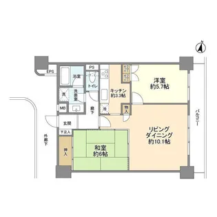 ニューハイツ新神楽坂【6階】の間取り