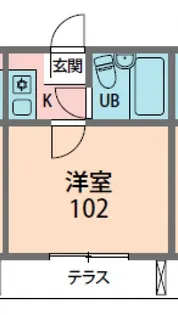 ポルシェ野方【102号室号室】の間取り