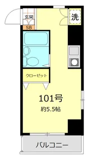 コーポ数納【1階】の間取り