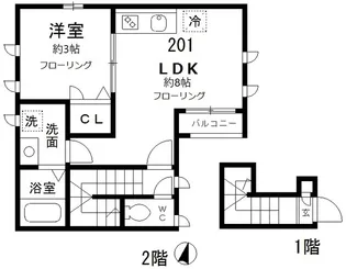 レフィナード千川【2階】の間取り
