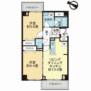 MAISON SENKI HATSUDAI【3階】の間取り