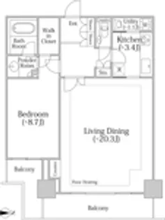 河田町ガーデン クラブフロア【33階】の間取り