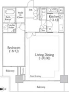 河田町ガーデン クラブフロア【35階】の間取り