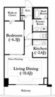 河田町ガーデン1号棟【13階】の間取り