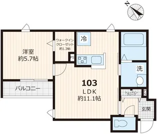 グランシャリオ【103号室号室】の間取り