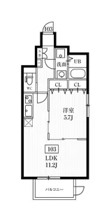 ミハス池袋【1階】の間取り